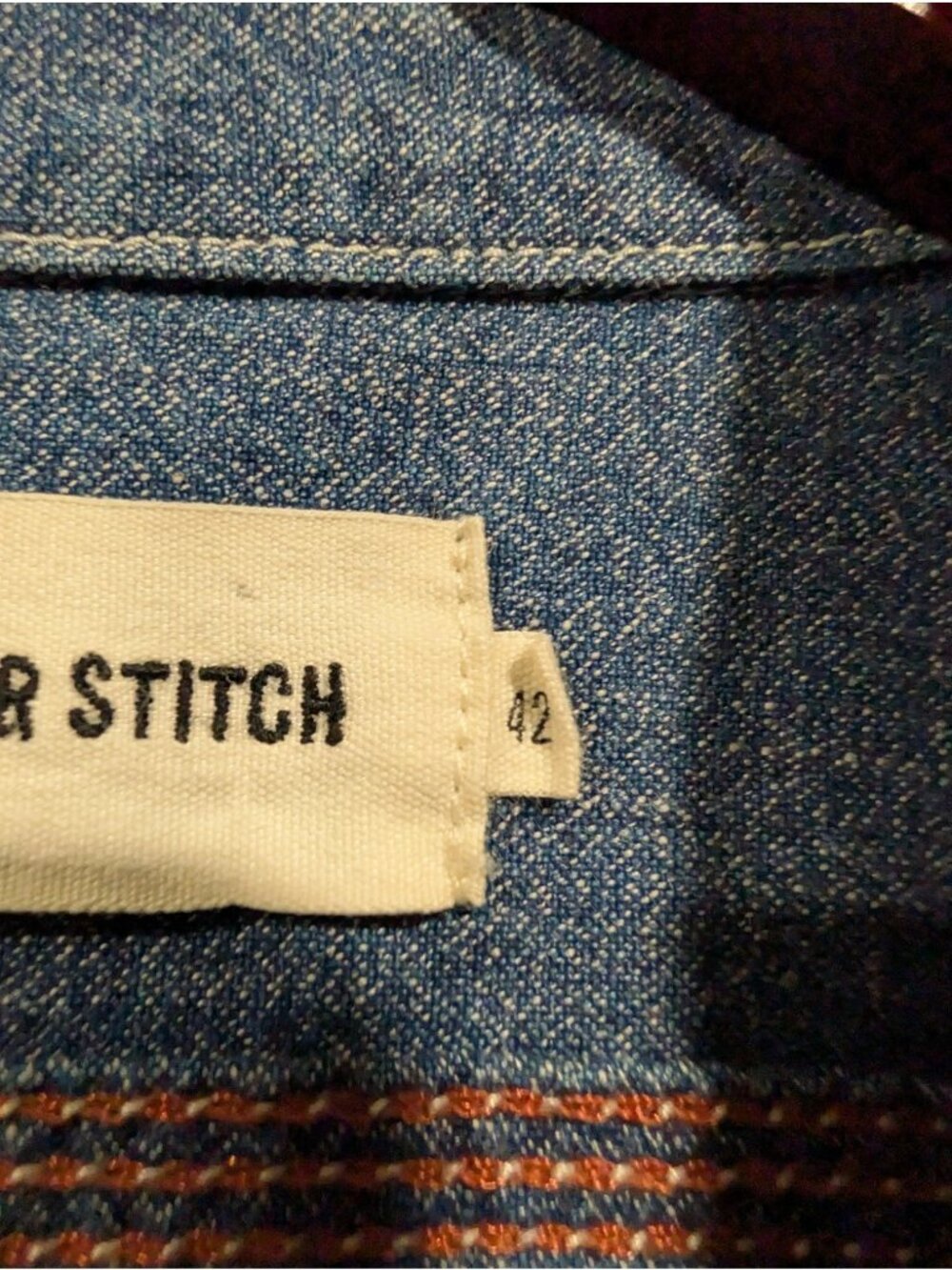 Taylor Stitch Blue Denim Utility Shirt Sz 42 Men's Long Sleeve Button Up - Picture 5 of 16